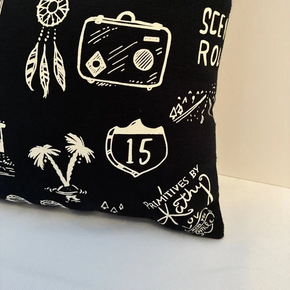 Primitives By Kathy Florida Small Decorative Graphic Accent Pillow Black - Picture 3 of 3